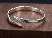 Feather of the Norse Hawk Veðrfölnir  999 Sterling Silver Bracelet