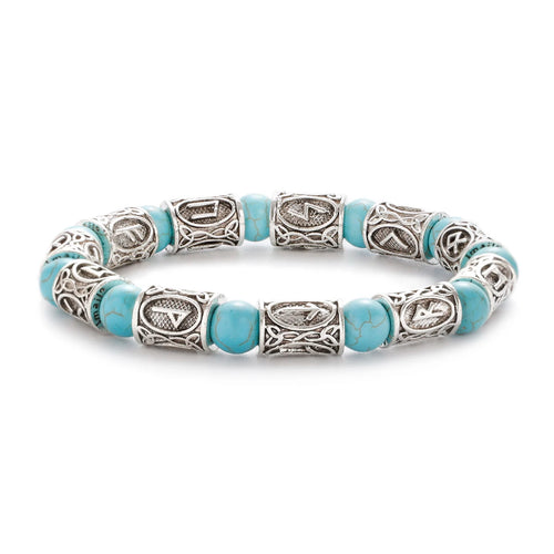 Runes in Lava Stone Bracelet