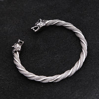Allfather Odin Wolves Steel Bracelet