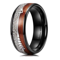 God of the Hunt Ullr Electroplated and Wood Tungsten Wedding Ring