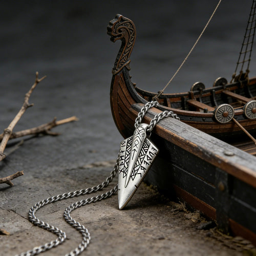 Spear of Odin Gungnir Steel Necklace