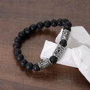 Runes in Lava Stone Bracelet