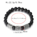 Runes in Lava Stone Bracelet