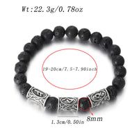 Runes in Lava Stone Bracelet