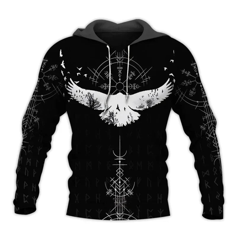 Ravens and Wolves of Odin 3D Printed Hoodie