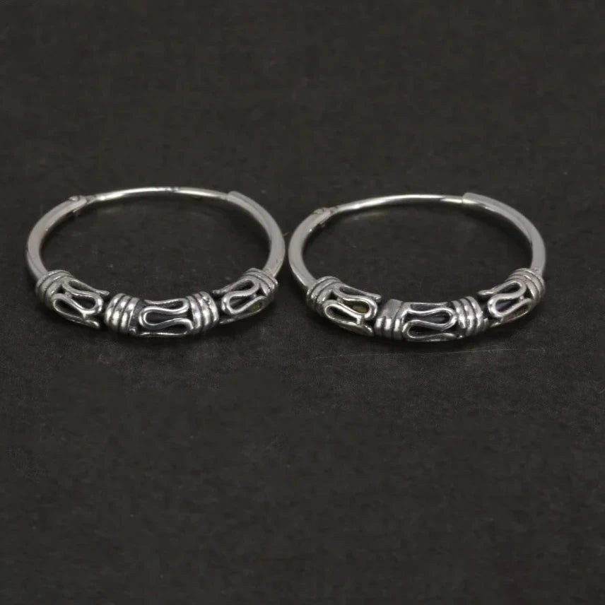 Waves of Njord 925 Sterling Silver Earrings