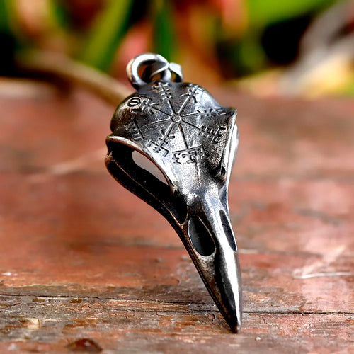 Odin's Raven Skull Stainless Steel Necklace