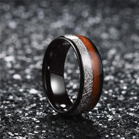God of the Hunt Ullr Electroplated and Wood Tungsten Wedding Ring
