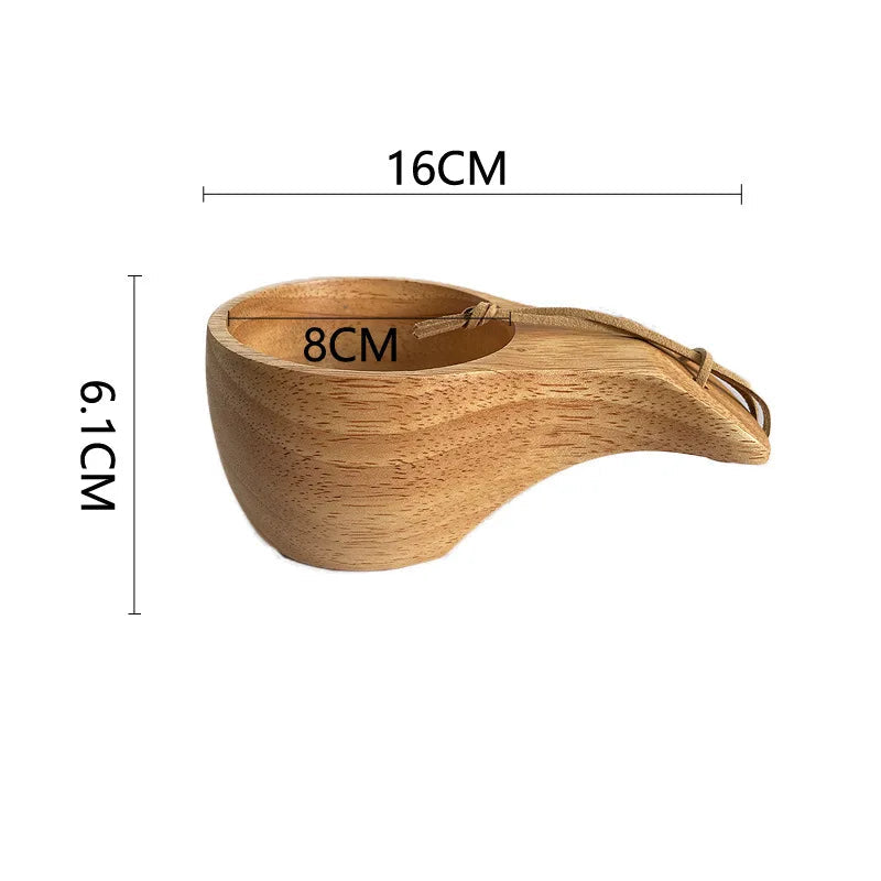 Traditional Norse Wood Carved Mug