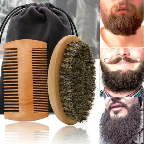 Viking Boar Bristle Brush and Wooden Comb