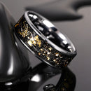 Yggdrasil in Autumn 8mm Tungsten Carbide Ring with Gold Foil