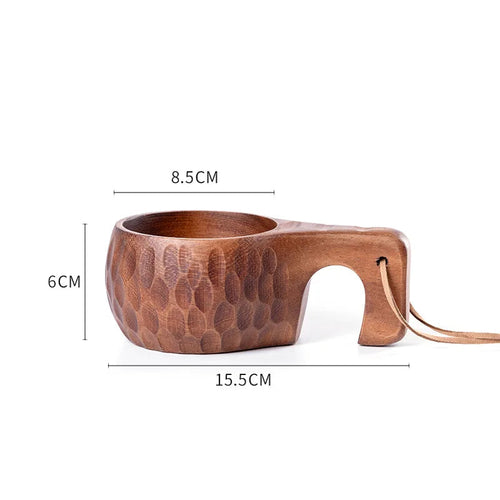 Traditional Norse Wood Carved Mug