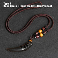 Fenrir Fang - carved Obsidian Necklace