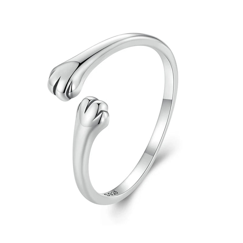 Freya's Cat Adjustable Ring in 925 Silver