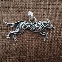 Fenrir Wolf of Ragnarok 925 Silver Pendant