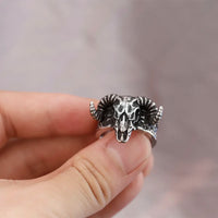 Thor Chariot Goats Tanngrisnir and Tanngnojostr Stainless Steel Ring