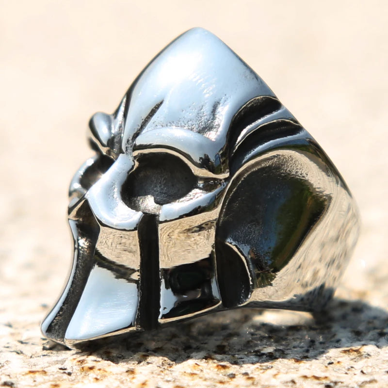 Nordic Warrior Mask Helmet Ring, Viking Biker Pagan Amulet Scandinavian Nordic Warrior Mask Helmet Ring, Viking Biker Pagan Amulet Scandinavian