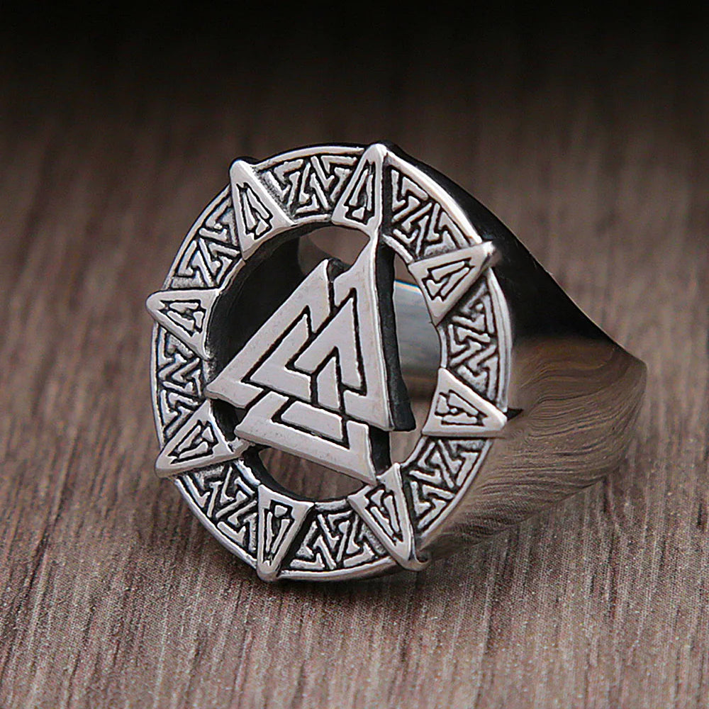 Encircled Valknut - Odin's Rune Ring