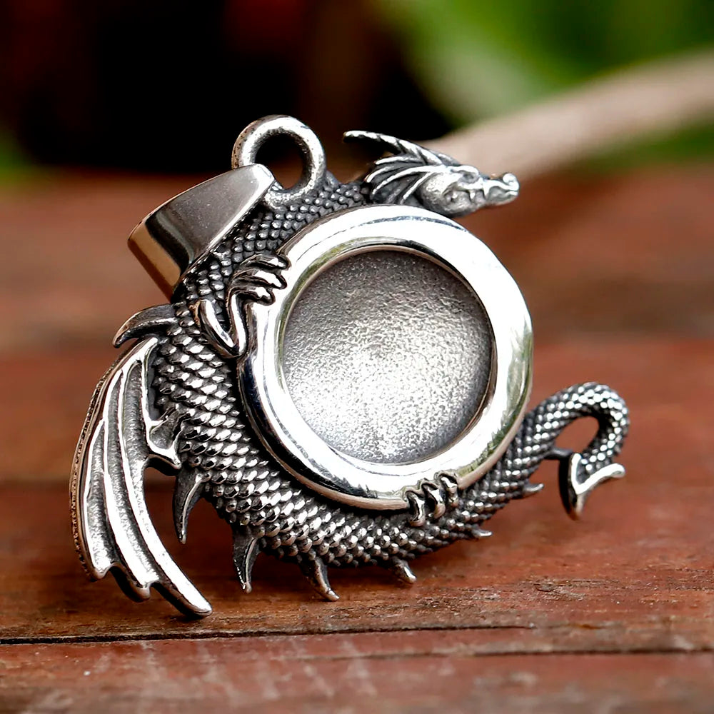 The Dragon Nidhogg and The Tree of Life Stainless Steel Necklace