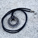 Norse Runes Wheel Stainless Steel Necklace
