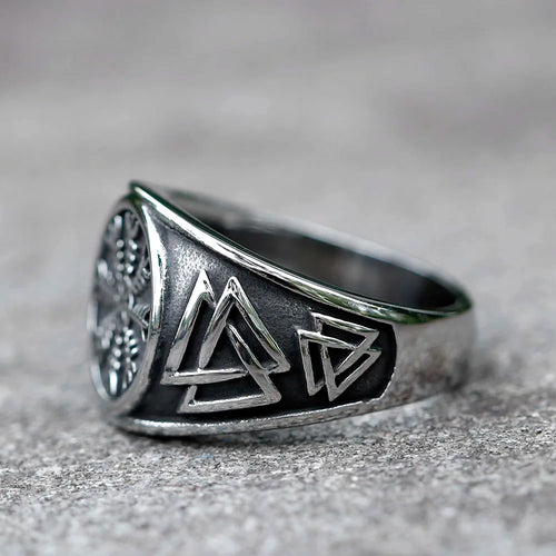 Aegishjalmur the Helm of Awe Stainless Steel Ring