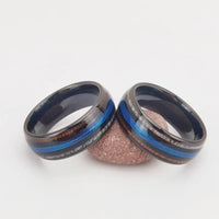 Blessing of Freyr Tungsten Carbide and Deer Antler Ring and Wedding Band