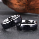 Stars in the North Sky Tungsten Carbide Ring With Blue Sandstone Inlay