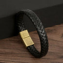 Warrior Braided Wristband Genuine Leather Bracelet