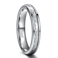 Thor Thunderbolt Tungsten Carbide Ring with Meteorite Inlay