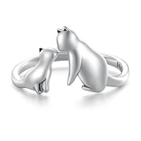 Freya's Cat Adjustable Ring in 925 Silver
