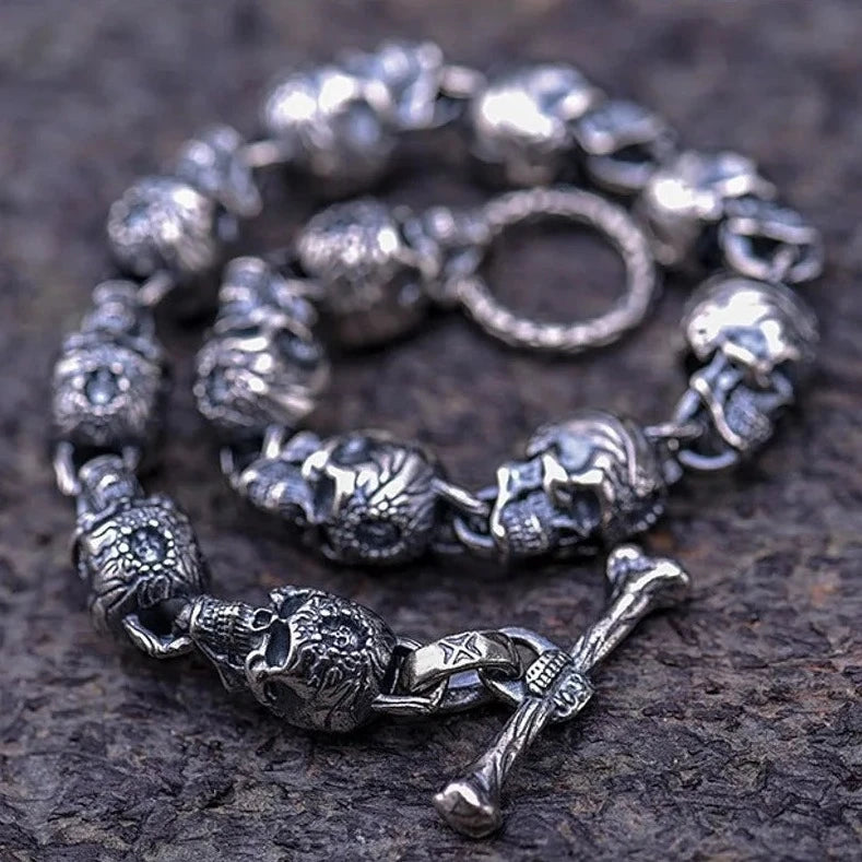 Domains of Hel Skull Bracelet in 925 Sterling Silver