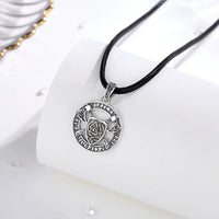 The Valknut in Shield 925 Sterling Silver Necklace
