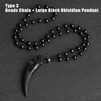 Fenrir Fang - carved Obsidian Necklace