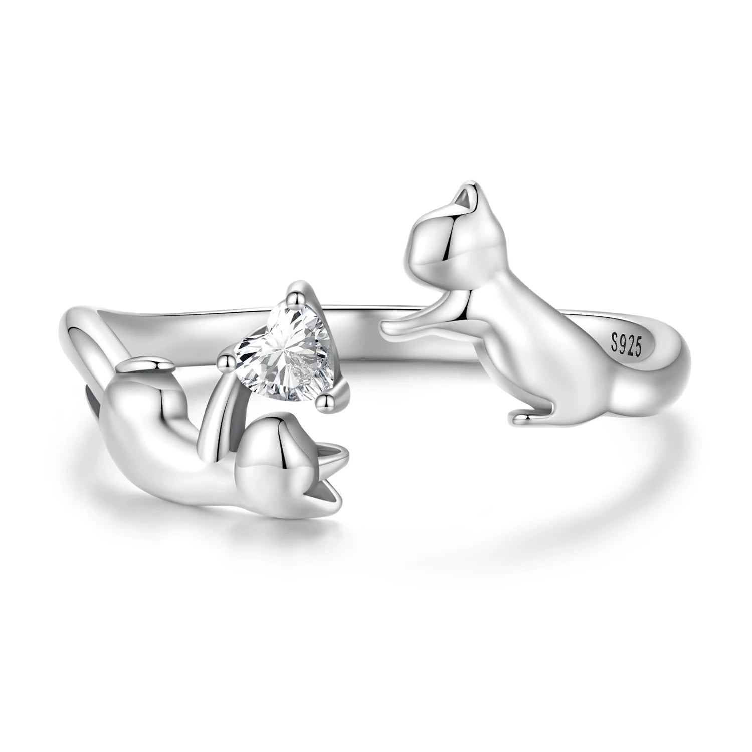 Freya's Cat Adjustable Ring in 925 Silver