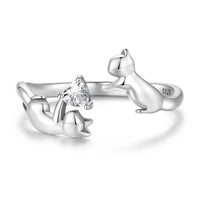 Freya's Cat Adjustable Ring in 925 Silver