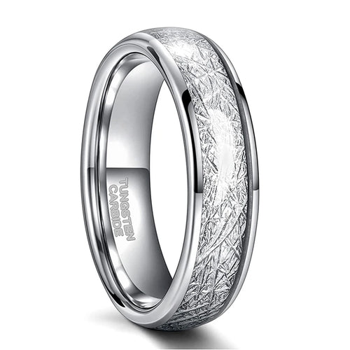 Thor Thunderbolt Tungsten Carbide Ring with Meteorite Inlay