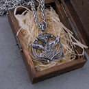 Hugin and Munin Bring Thor Hammer Mjolnir Stainless Steel Necklace