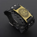 Mjölnir Leather Bracelet With Runes