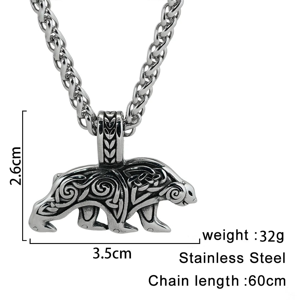 Berserker Bear Steel Necklace