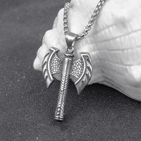 Viking Double Axe Stainless Steel Necklace