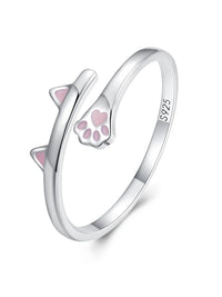 Freya's Cat Adjustable Ring in 925 Silver