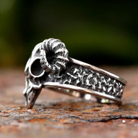 Thor Chariot Goats Tanngrisnir and Tanngnojostr Stainless Steel Ring