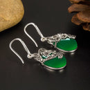 Idun's Gift Drop Earrings in 925 Sterling Silver with Garnet Stone