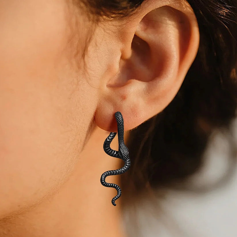 Jormungandr the Midgard Serpent Steel Earrings