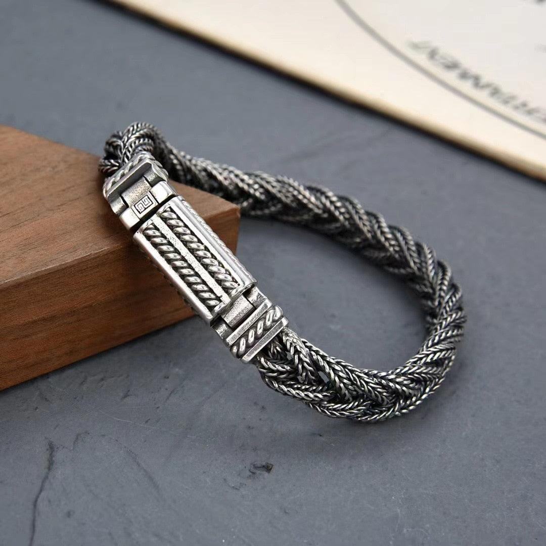 Threaded by the Norns 925 Sterling Silver Bracelet