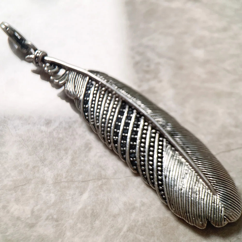 Feather of the Norse Hawk 925 Sterling Silver Necklace