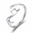 Freya's Cat Adjustable Ring in 925 Silver