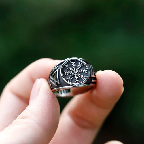 Aegishjalmur the Helm of Awe Stainless Steel Ring
