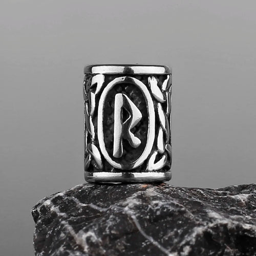 Stainless Steel Runes Beard Rings