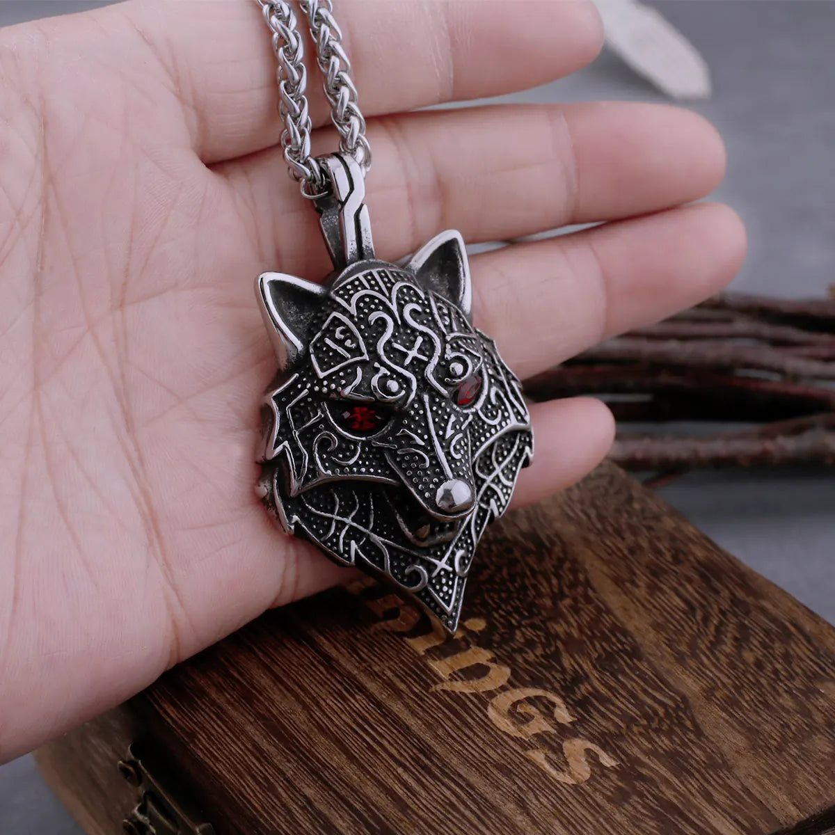 Snarling Fenrir - 316L Stainless Steel Necklace